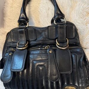 Chloe Black Leather Shoulder Bag